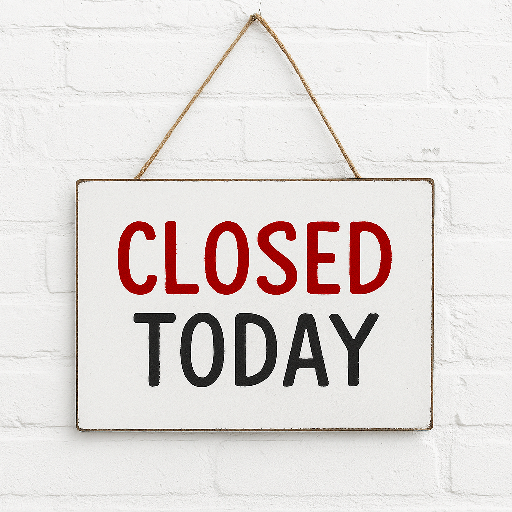 Update! We are closed today & tomorrow in Mill Gap: Closed Wed (12/31/25) and Thu (1/1/26)