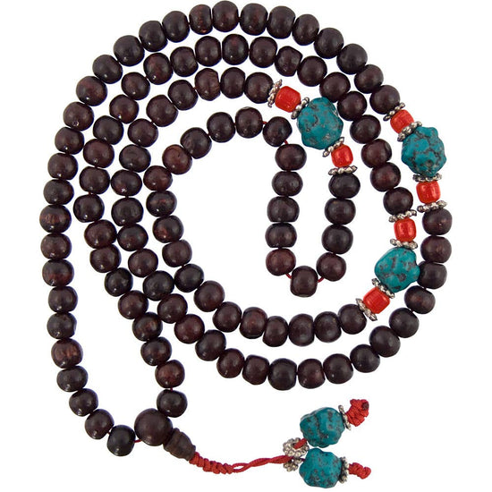 Mala Beads - Rosewood and Turquoise