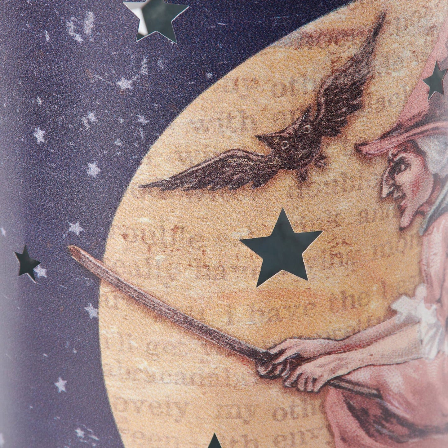 Midnight Witch Lantern - Metal with star cutouts