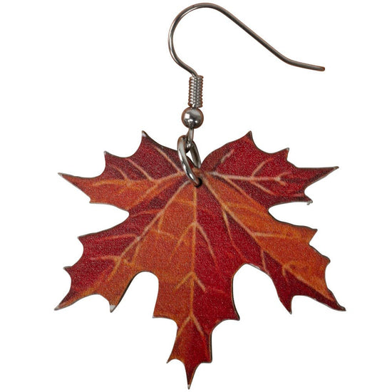 Maple Leaf Wooden Earrings