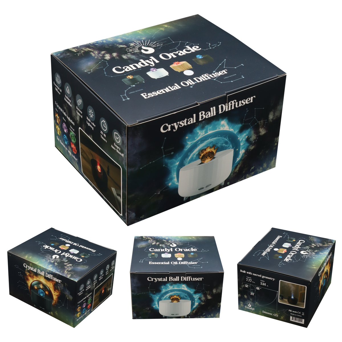 Candyl Oracle Crystal Ball Flame Essential Oil Diffuser