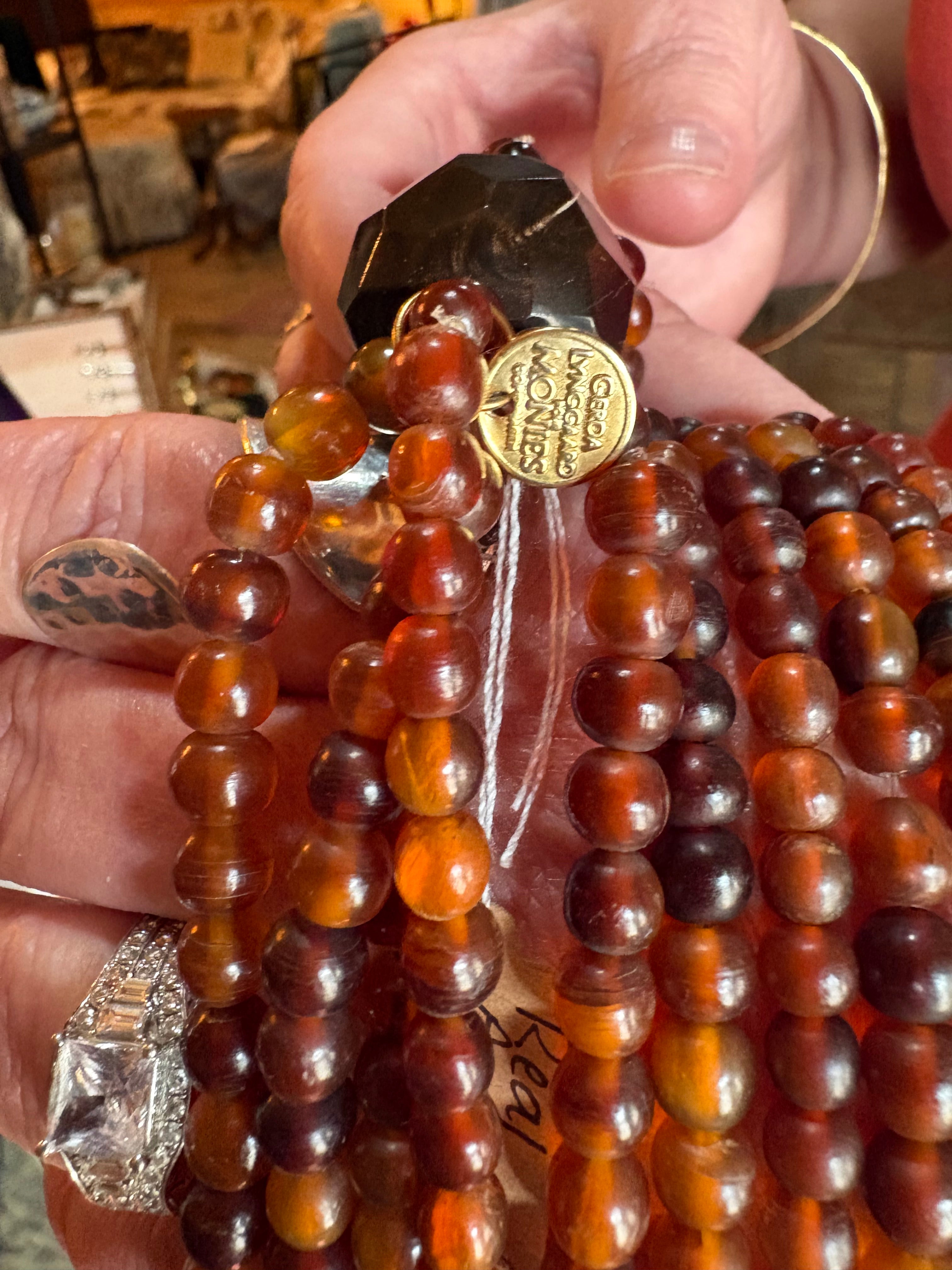Gerda Lynggaard Monies Copenhagen Necklace Chain Real Amber (Vintage)