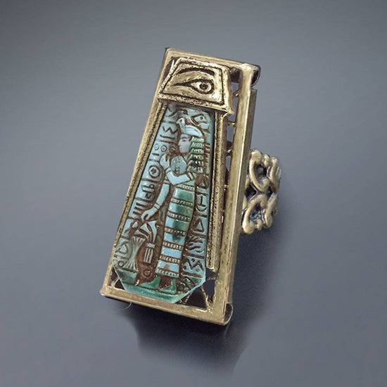 Blue Goddess Egyptian Ring (adjustable)