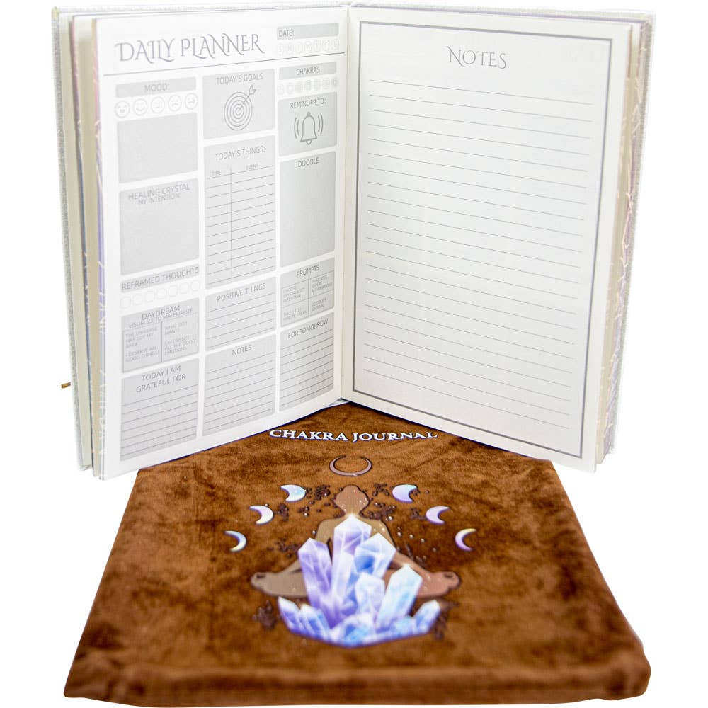 Chakra Crystal Journal with Leather Bag