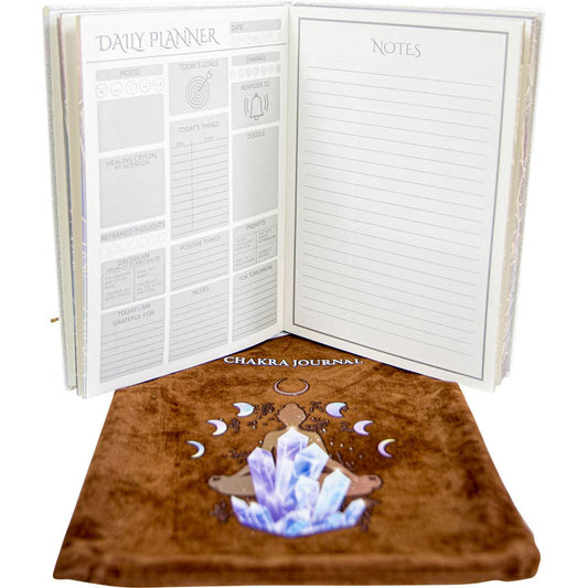 Chakra Crystal Journal with Leather Bag