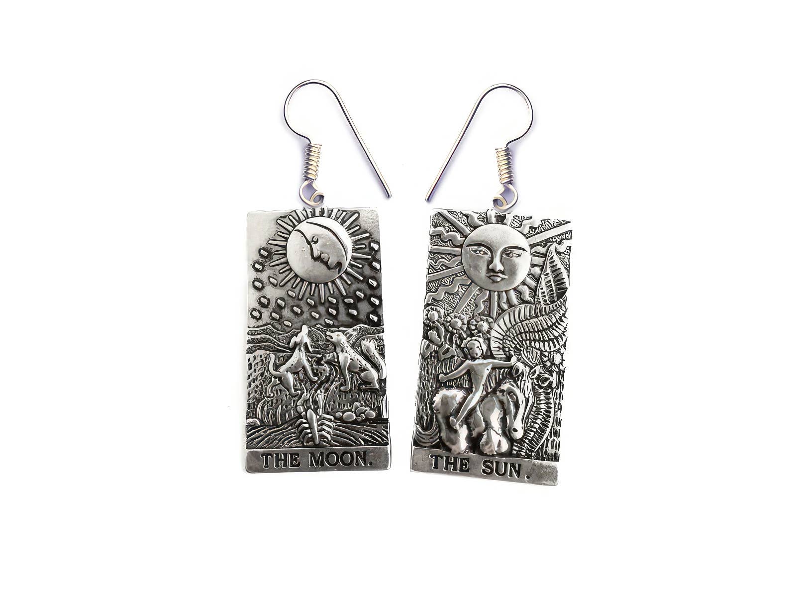 Tarot Earrings - Moon And Sun