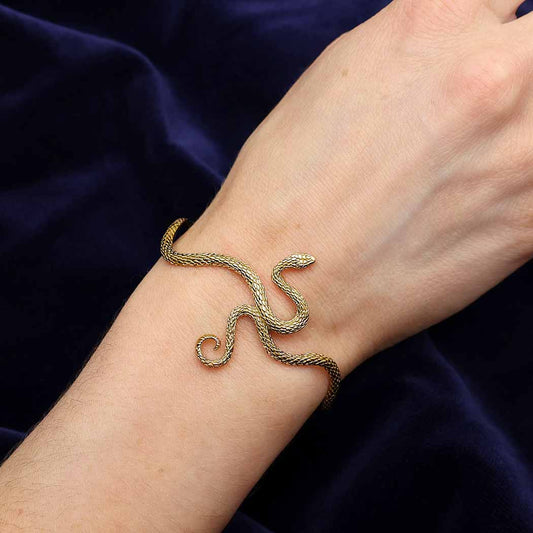 Cuff Snake Bracelet (Bronze Textured)