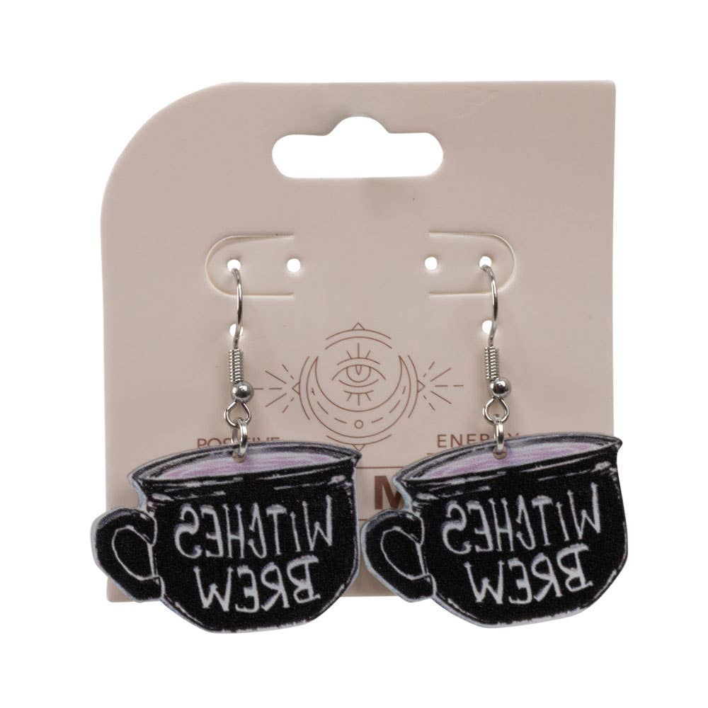 Witches Brew Wooden Acrylic Earrings