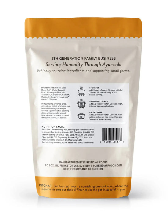 OnePot Kitchari Single Pack Ready-to-Cook Meals, Organic