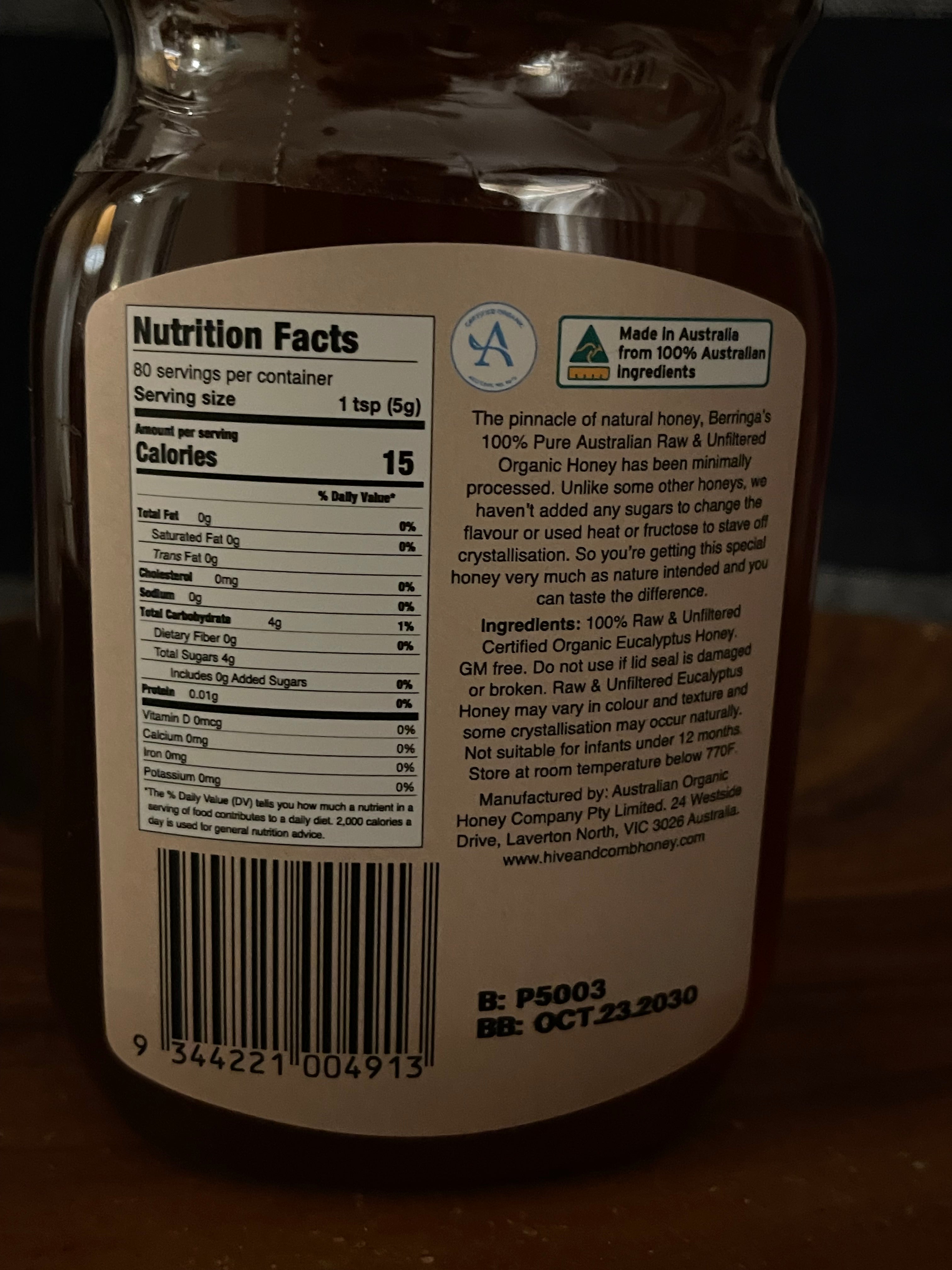 Organic Australian Honey