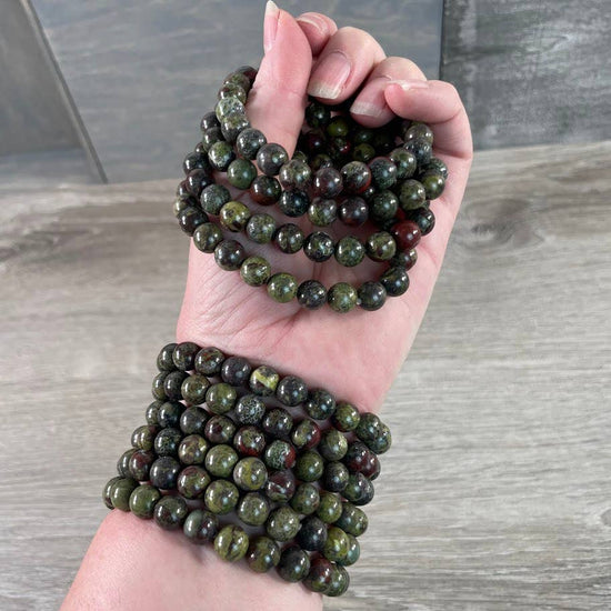 Gemstone Bracelet (8mm) – Choose from Blue Apatite, Dragon Bloodstone, or Aventurine