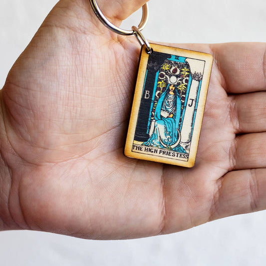 The High Priestess Keychain (Tarot Card) - Handcrafted