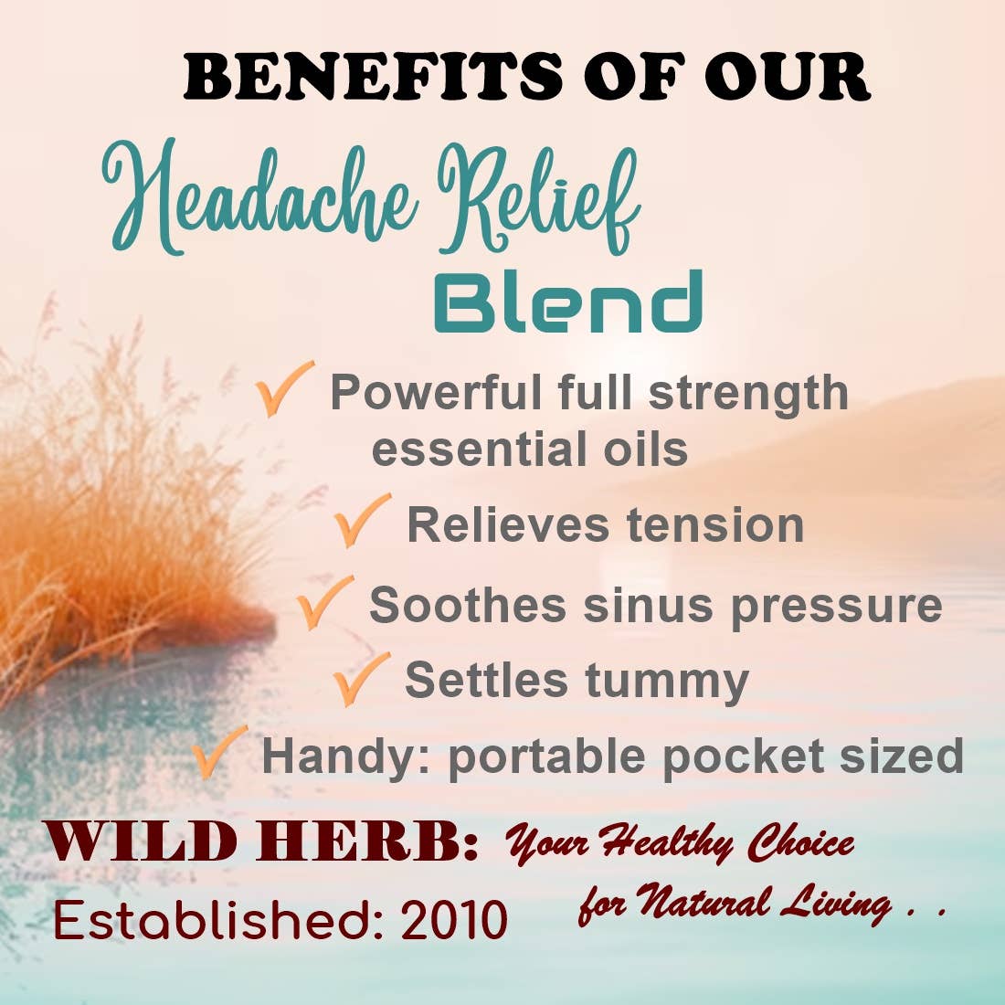 Natural Headache Relief Roller - 100% Pure Essential Oils