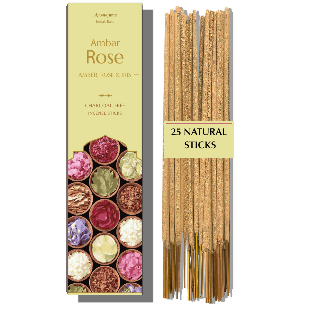 Ambar Rose Temple Incense Sticks | Charcoal-Free