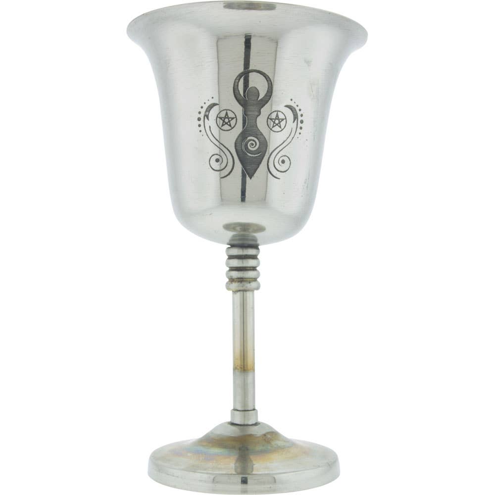 Stainless Steel Chalice w/Engraved Goddess