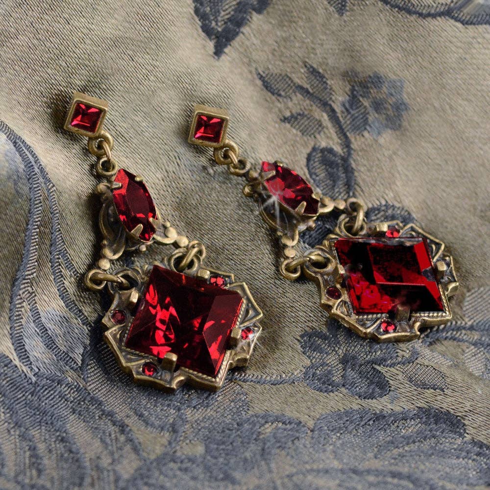 Art Deco Bohemian Czechoslovakia Earrings (Signed Sweet Romance USA)