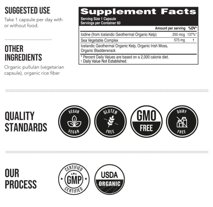 Plant Iodine Whole-Food Iodine Supplement (60 capsules)