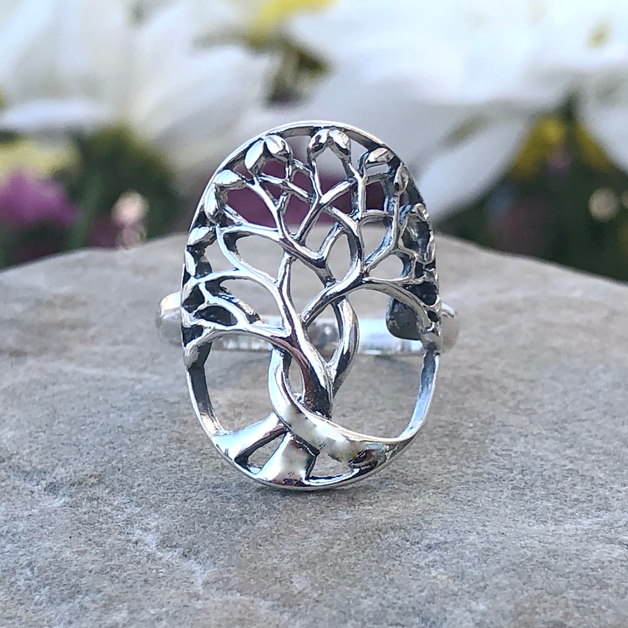Rooted and Grounded Tree of Life Ring (Sterling Silver) - Size 10