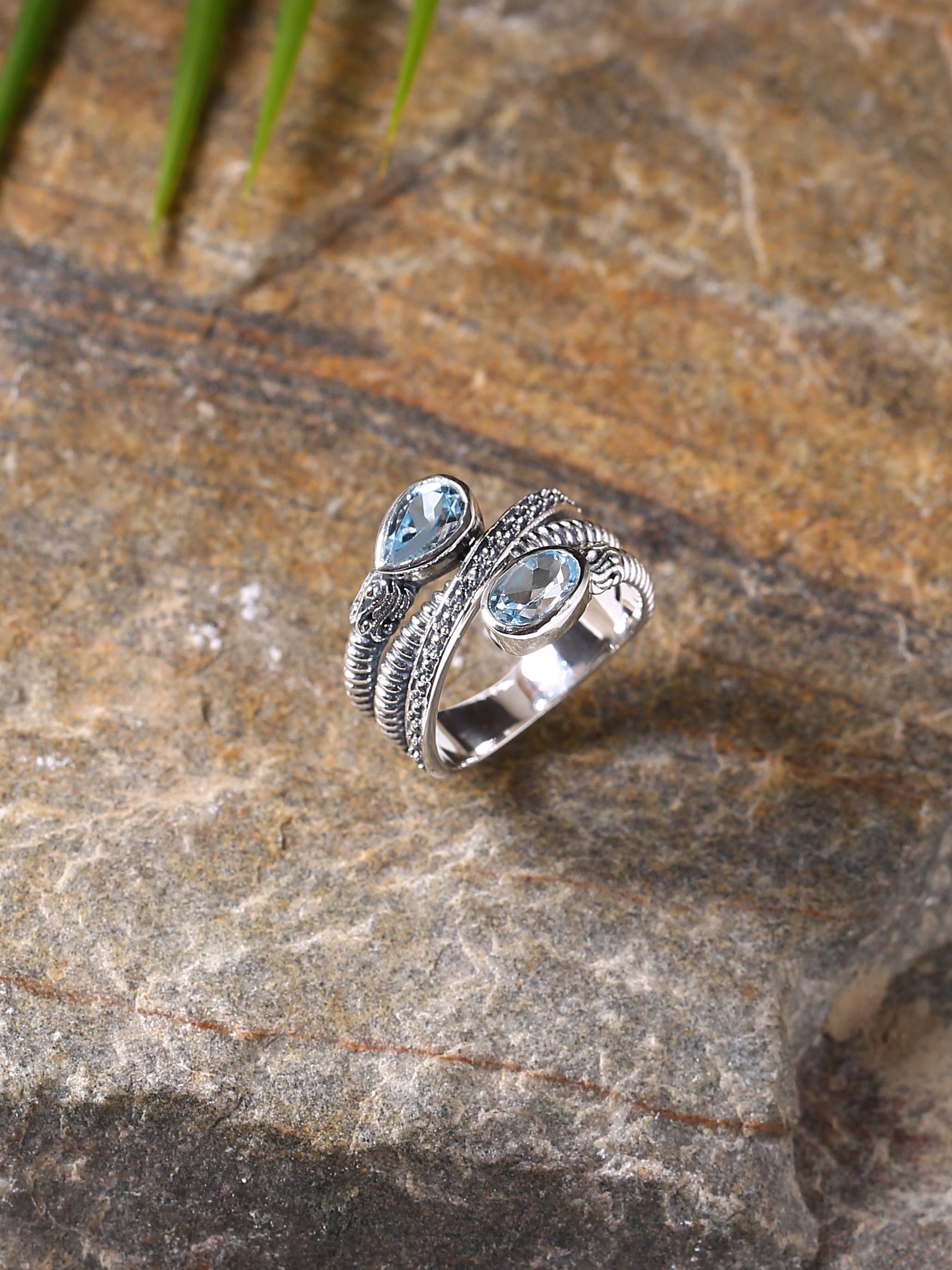 Blue Topaz Solitaire Ring