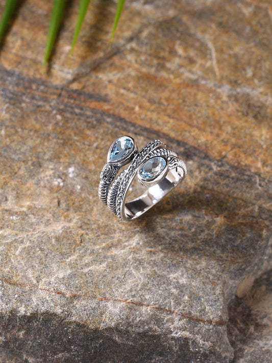 Blue Topaz Solitaire Ring