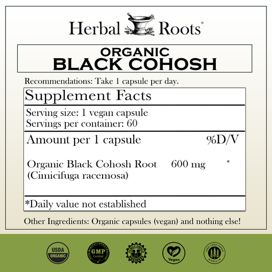 Black Cohosh Root Capsules (Organic)