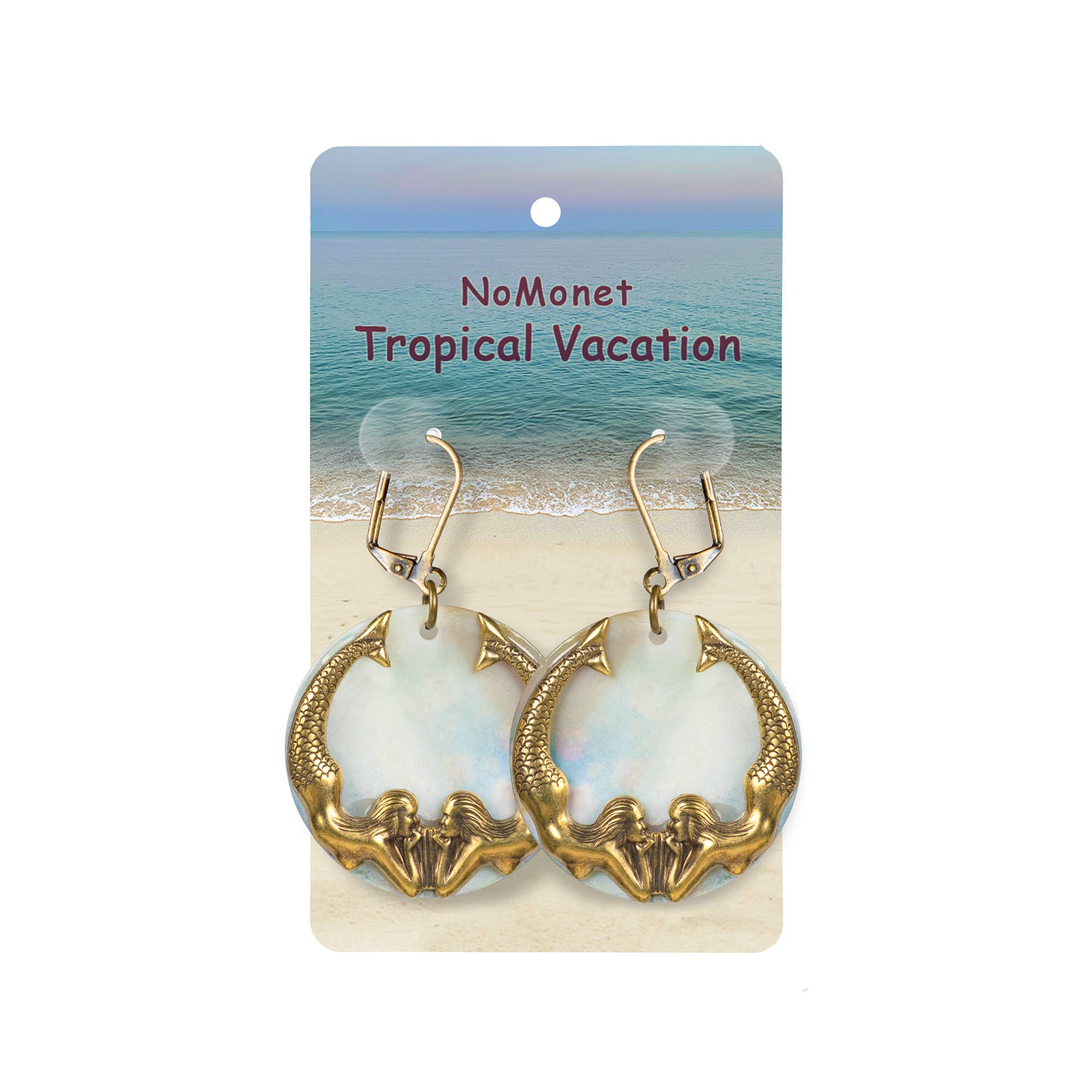 Mermaid Earrings Made with Real Sea Shells