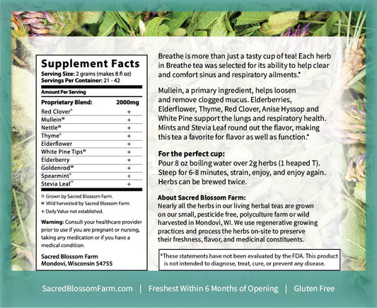 Herbal Tea Blend, Breathe, Supports Sinus and Allergy Relief
