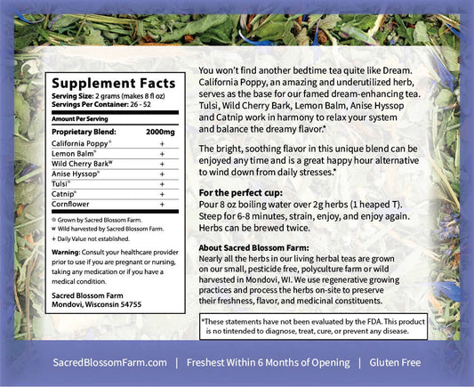 Herbal Tea Blend, Dream (Promotes Sleep)