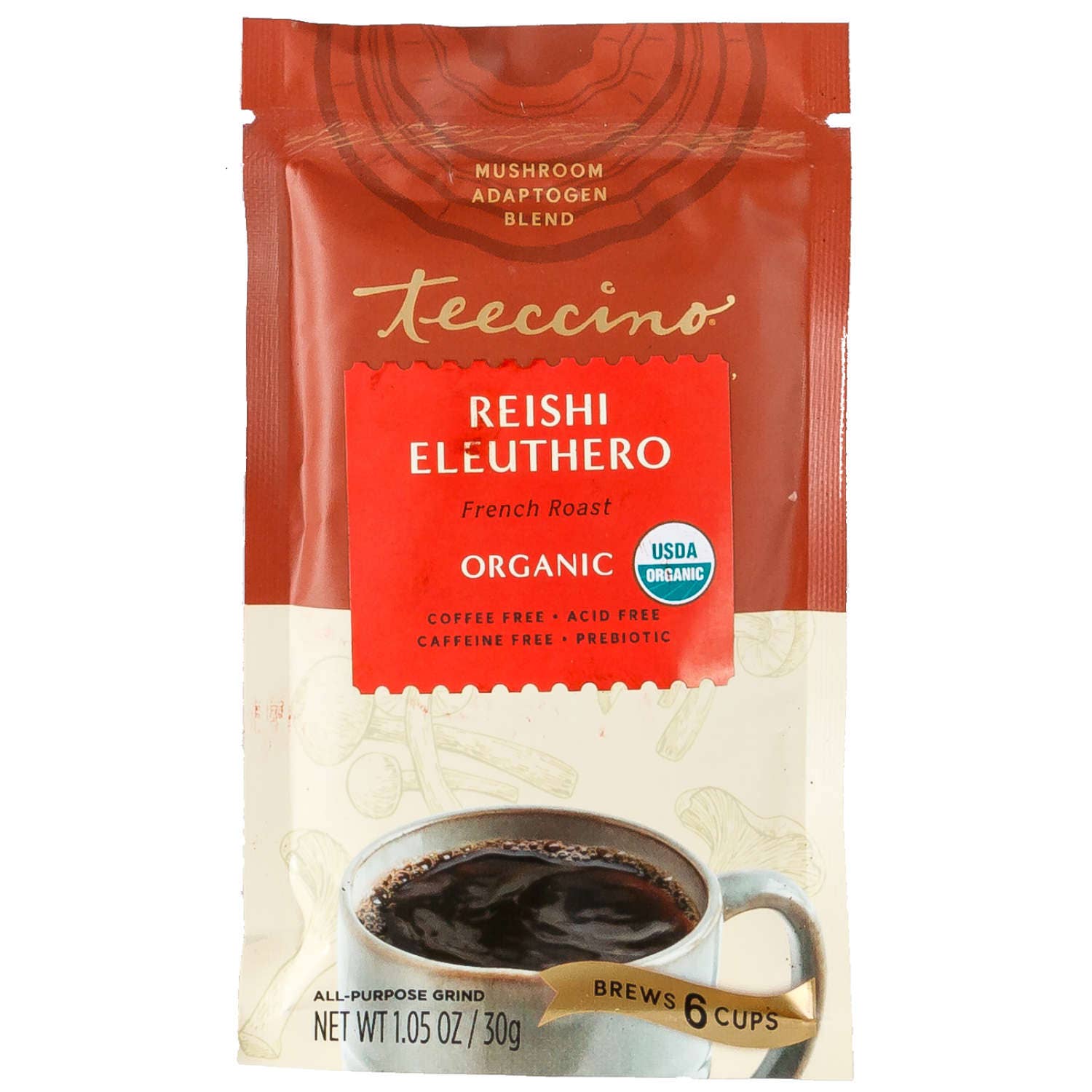Reishi Eleuthero Mushroom Herbal Coffee-Organic (1.05 oz)