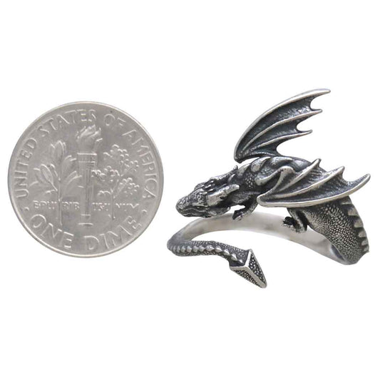 Sterling Silver Dragon Ring