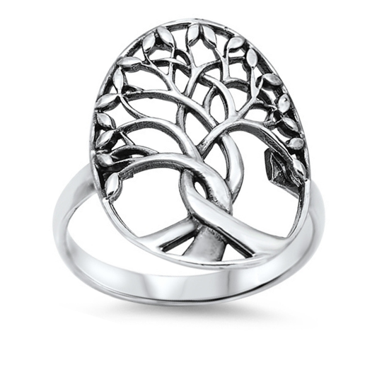 Rooted and Grounded Tree of Life Ring (Sterling Silver) - Size 10