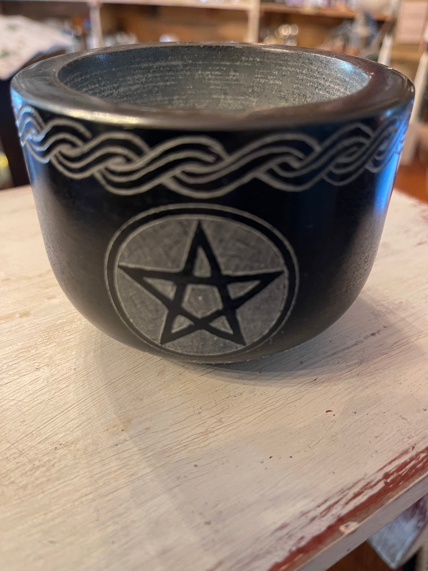 Solid Stone Mortar & Pestle Earth Star