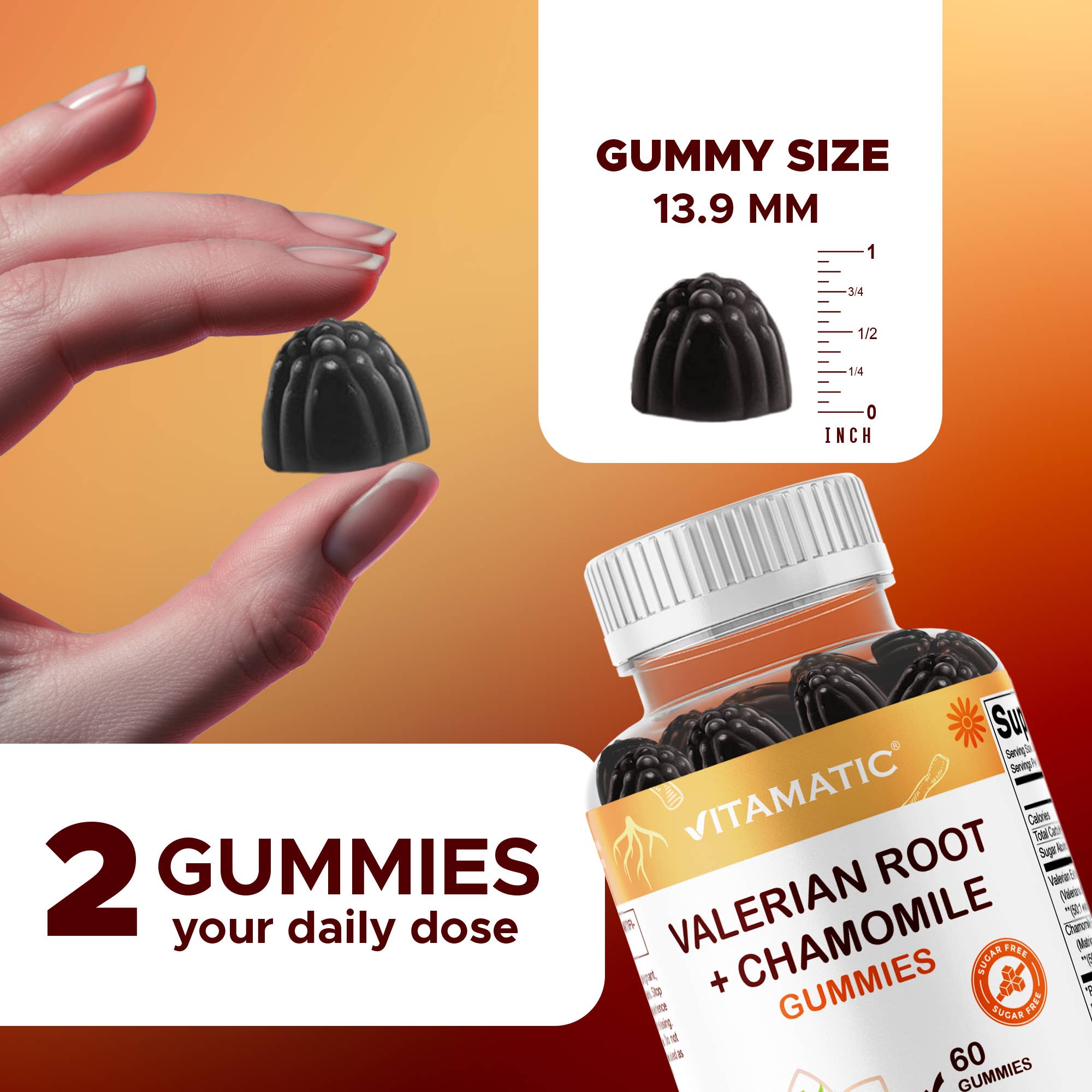 Valerian Root & Chamomile Gummies - 6000 MG Herbal Blend (60 gummies)