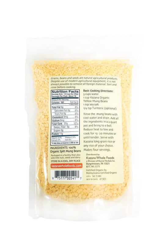 Mung Beans - Yellow, Organic 16oz (453g)