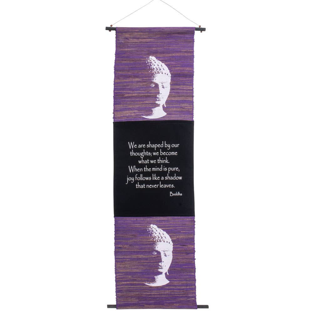 Seagrass Inspirational Buddha Banner - "We become what we think"