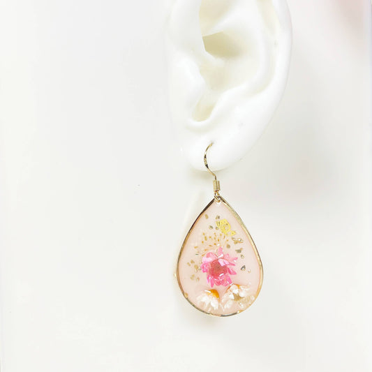 Exquisite Flower Earrings with Hypoallergenic Hook - 18K gold finish (Handmade)