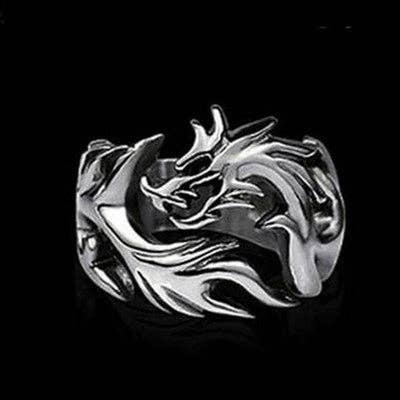 Dragon Titanium Steel Ring (Size 14)