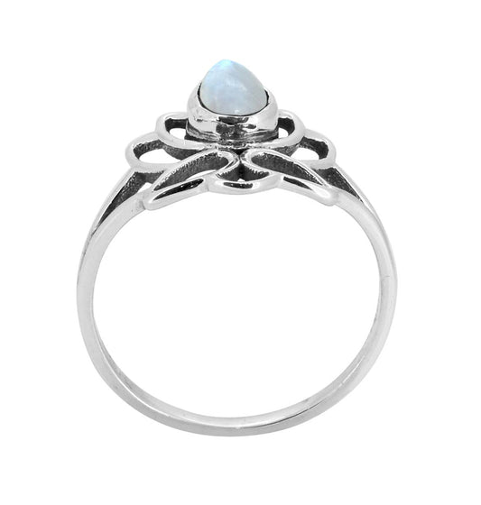 Lotus Flower Moonstone Ring