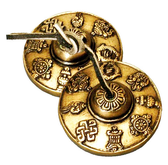 Brass Cymbals with 8 Auspicious Symbols