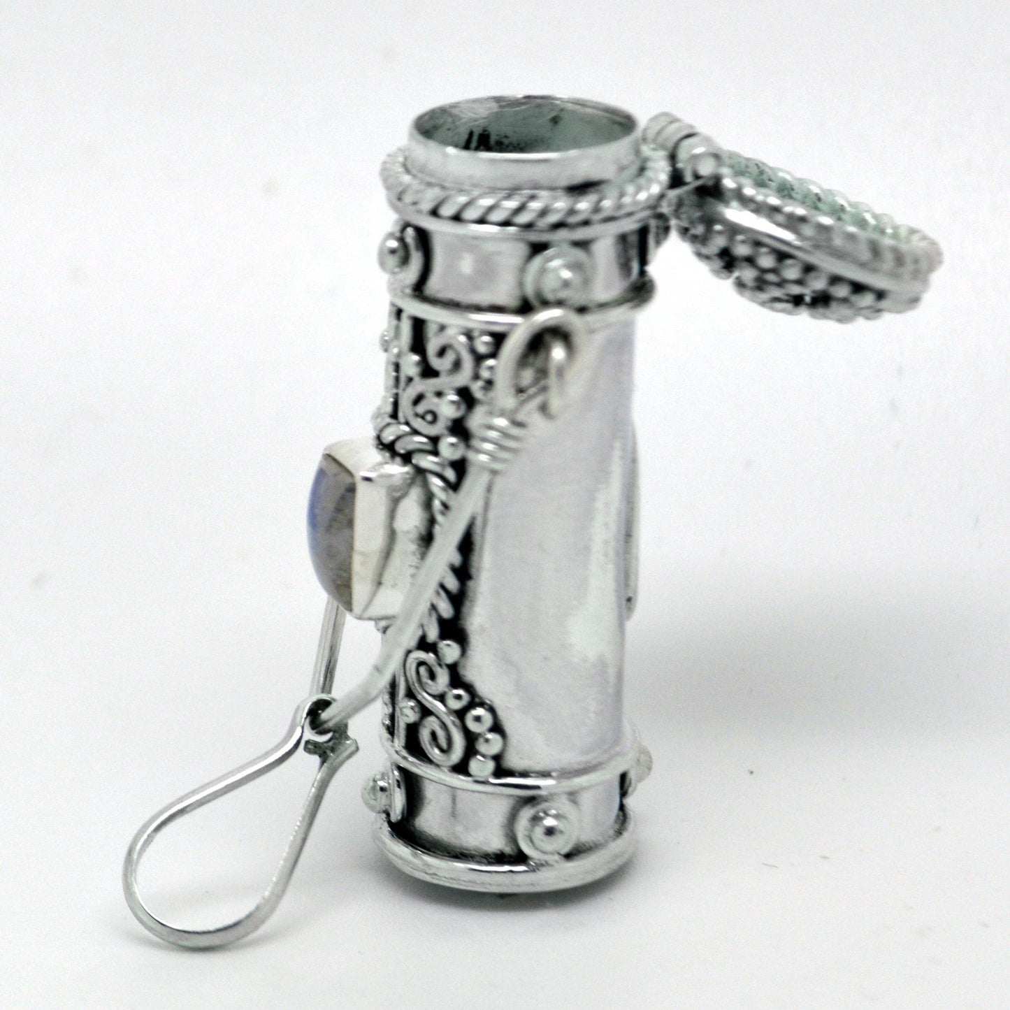 Peridot Pendant with Hidden Chamber, Sterling Silver