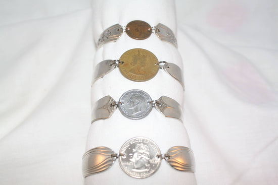 Coin Bracelet made from Spoons & Forks