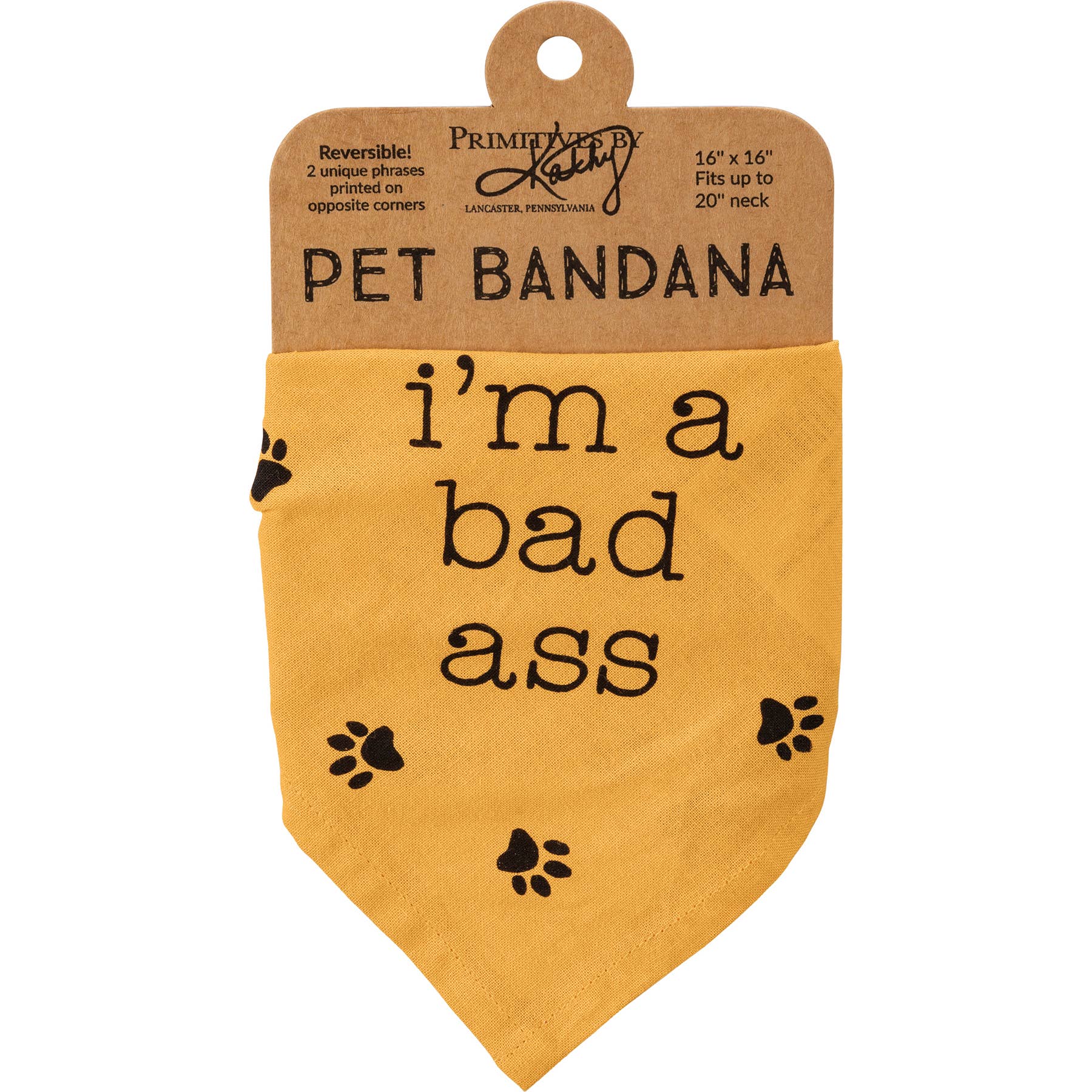 Reversible Pet Bandana - i'm a bad ass (Small - 16"x16")