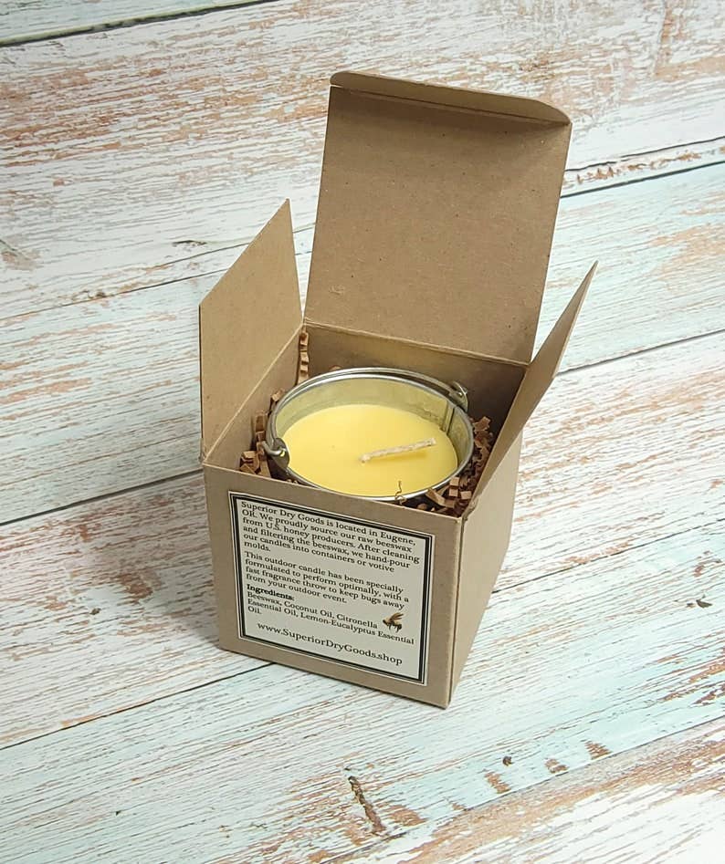 Citronella Mosquito Bucket Candle | Beeswax/Lemon Eucalyptus