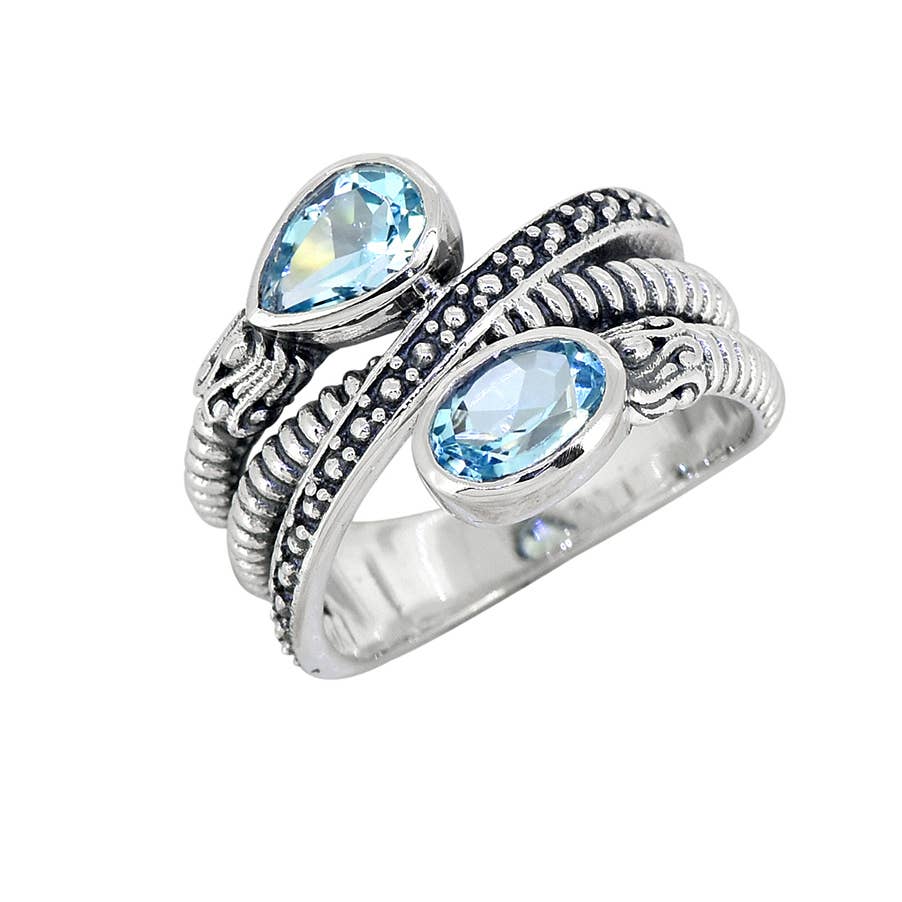 Blue Topaz Solitaire Ring