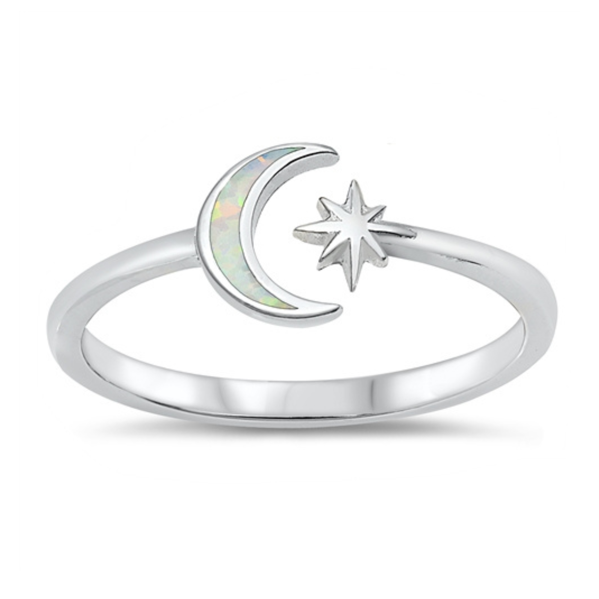 Opal Moon & Star Ring (Size 10)