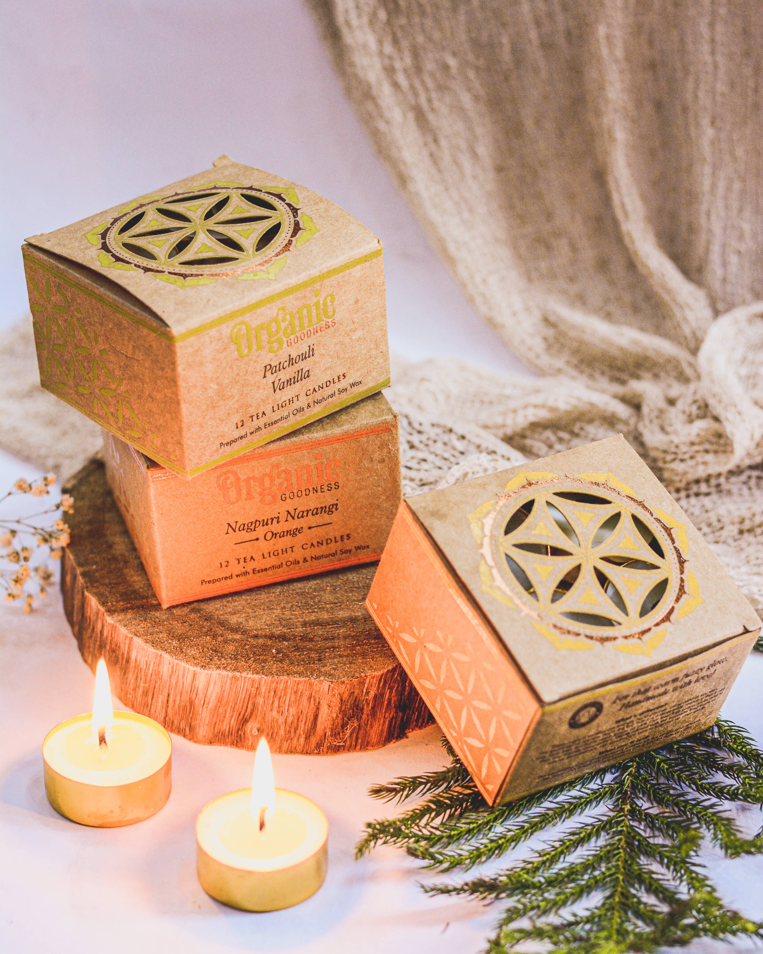 Organic Patchouli Vanilla Tealight Candles