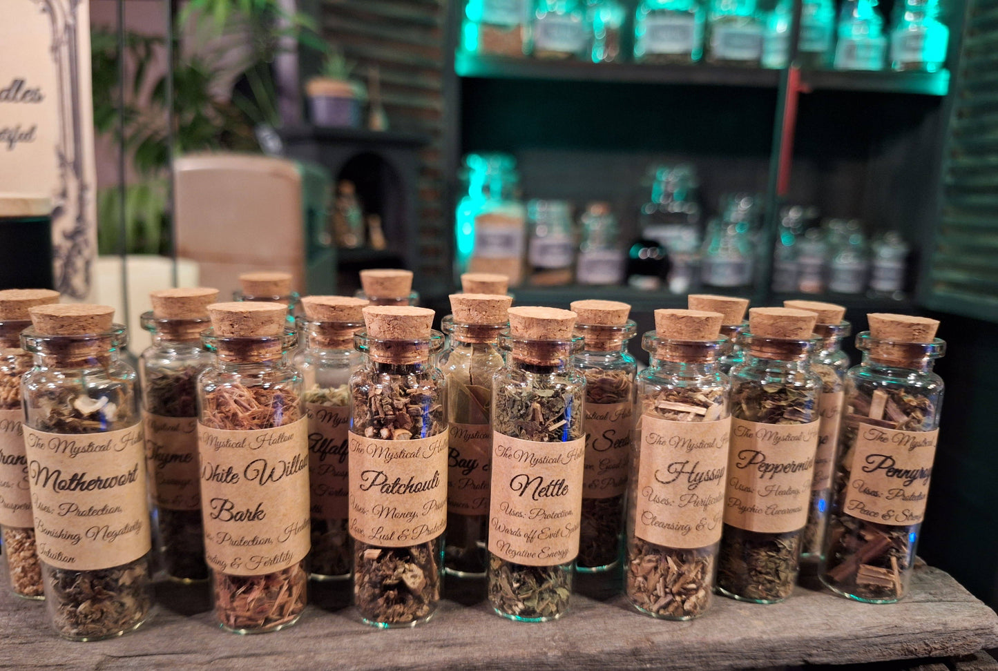 Mini Glass Herb Jar with Dried Herbs (15 ml)
