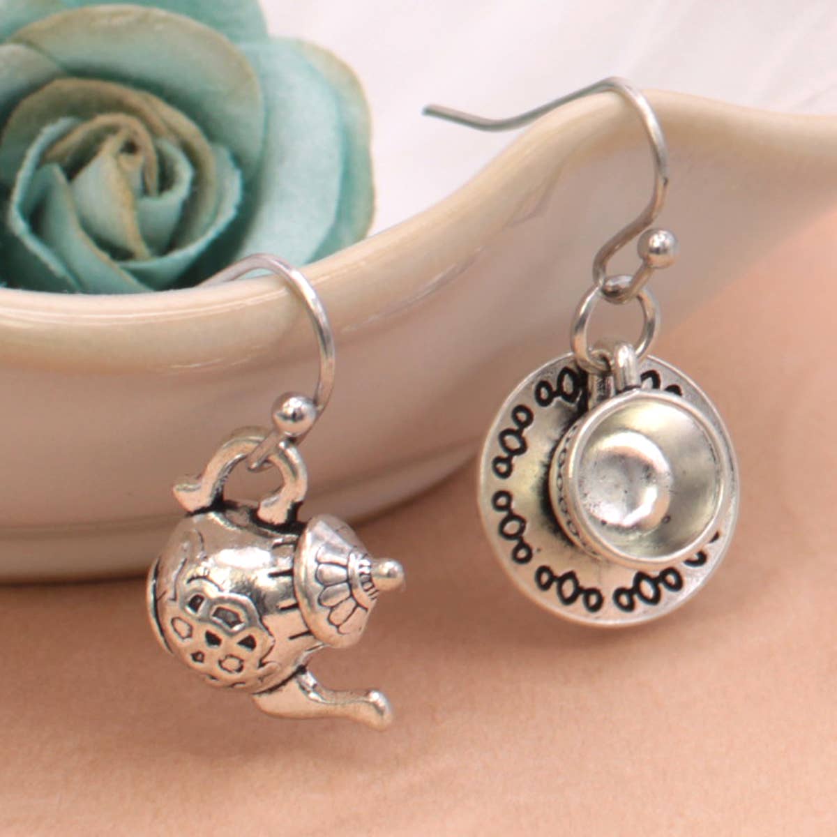 Tea Kettle & Tea Cup Earrings