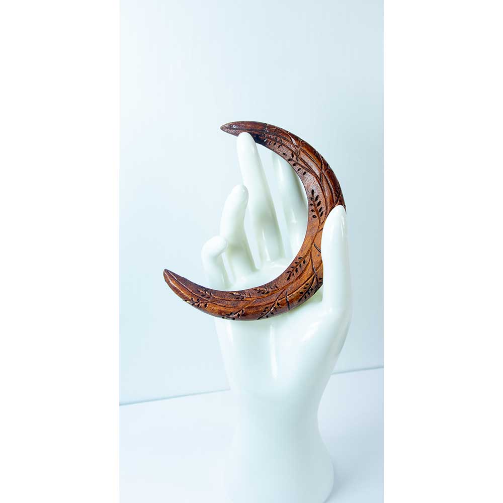 Crescent Moon Wooden Hair Stick