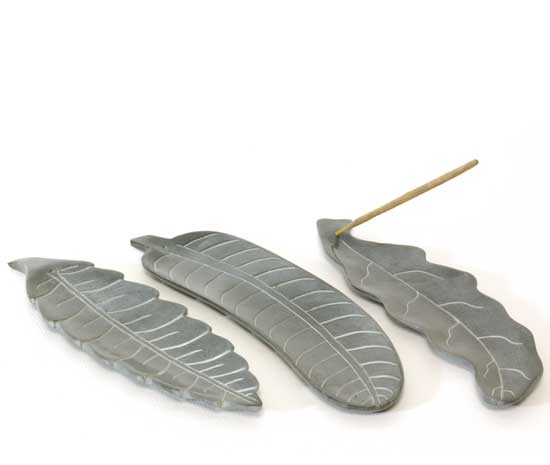 Hand-carved Soapstone Leaf Incense Burner